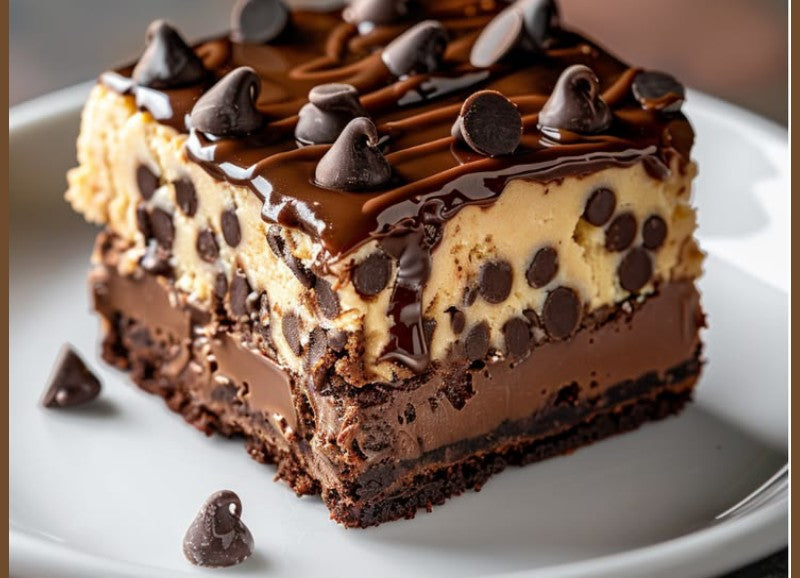 Chocolate Chunk Cookie Dough Italian Ganache Frosted Brownie