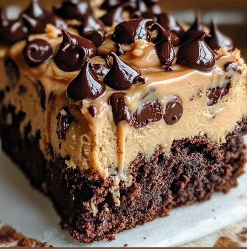 Chocolate Chunk Cookie Dough Italian Ganache Frosted Brownie