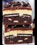 White and Black Oreo Chocolate Chunk White and Dark Chocolate Layered Cheesecake Mousse Brownie