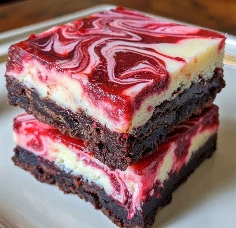 Strawberry Cheesecake Mousse Ganache Frosted Brownie