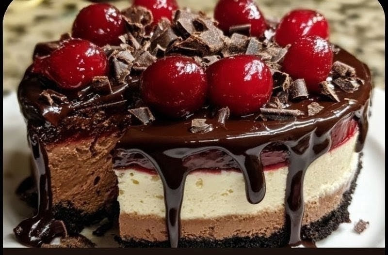 Cherry White Chocolate Cheesecake Italian Chocolate Mousse Italian Ganache Frosted Triple Chocolate Chunk Fudge Brownie