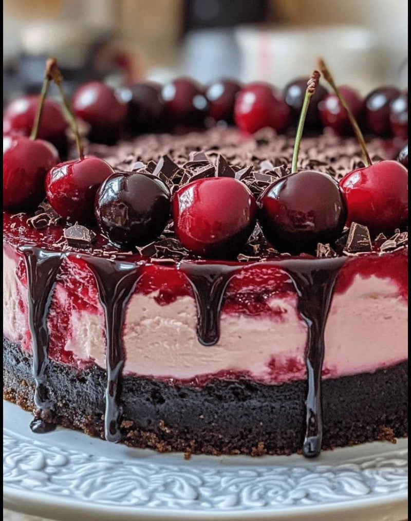 Cherry White Chocolate Cheesecake Italian Chocolate Mousse Italian Ganache Frosted Triple Chocolate Chunk Fudge Brownie
