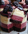 Blackberry Black Forest White Chocolate Cheesecake Italian Chocolate Mousse Italian Ganache Frosted Triple Chocolate Chunk Fudge Brownie