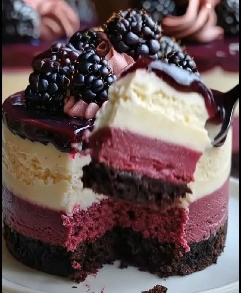 Blackberry Black Forest White Chocolate Cheesecake Italian Chocolate Mousse Italian Ganache Frosted Triple Chocolate Chunk Fudge Brownie