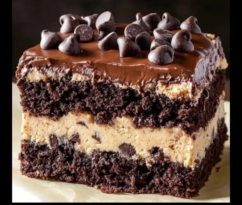 Chocolate Chunk Cookie Dough Italian Ganache Frosted Brownie