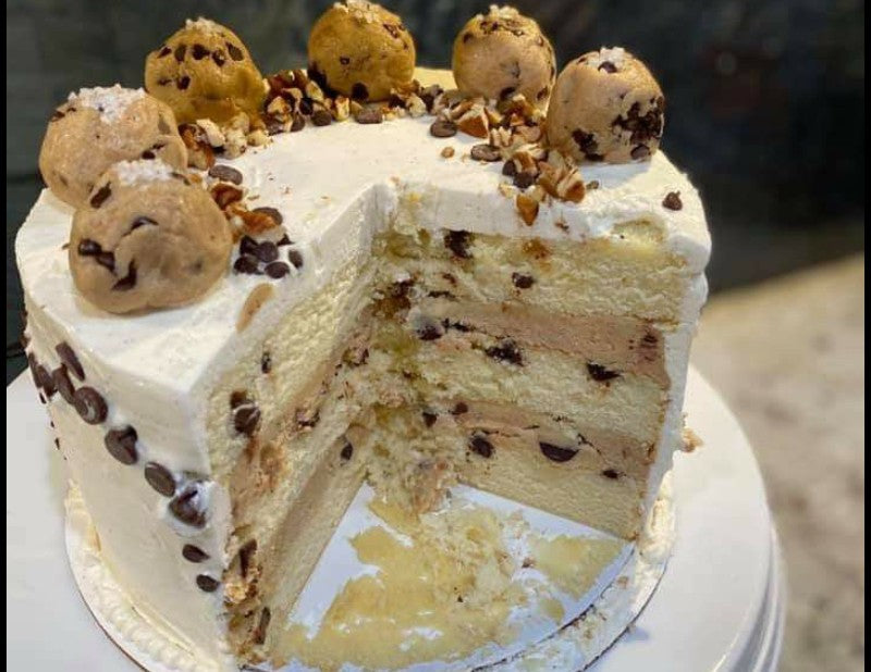 Chocolate Chunk Cookie Dough White Chocolate Mousse Chocolate Cake Bar