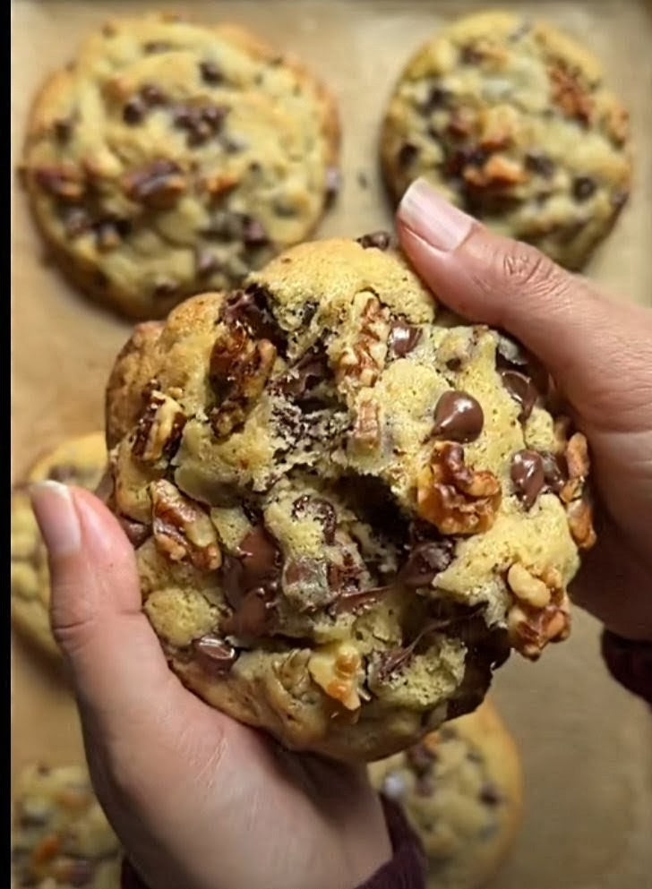 Dark & Milk Chocolate Chunk Walnut Levain Angel Cookie