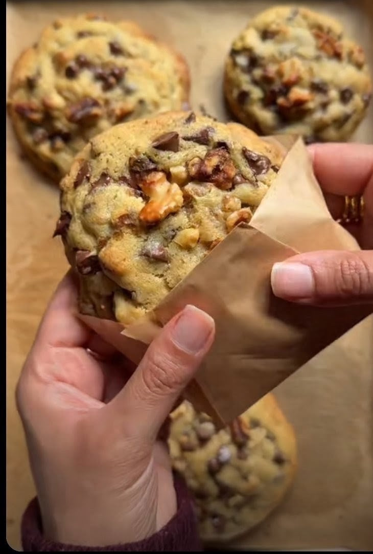 Dark & Milk Chocolate Chunk Walnut Levain Angel Cookie