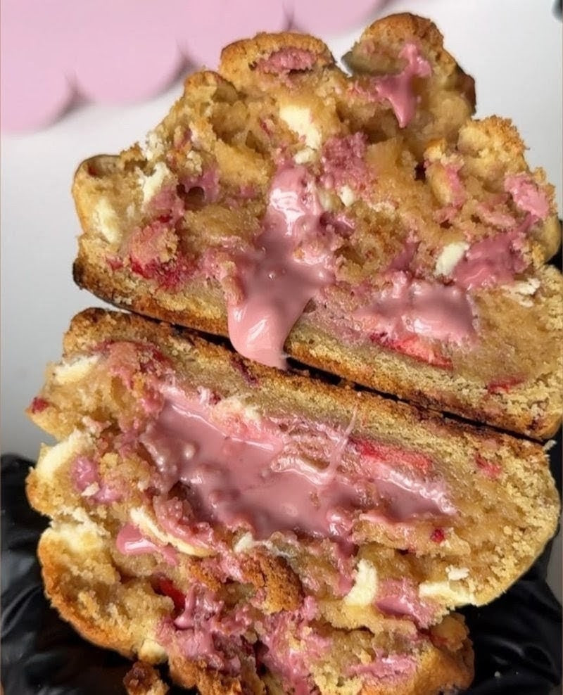 Strawberry White Tea & White Chocolate White Tea Duo Levain Angel cookie