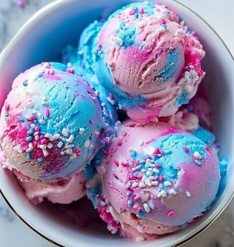 Strawberry White Chocolate Toffee Almond Brittle Confetti Strawberry & Blueberry Cotton Candy Cheesecake Ice Cream