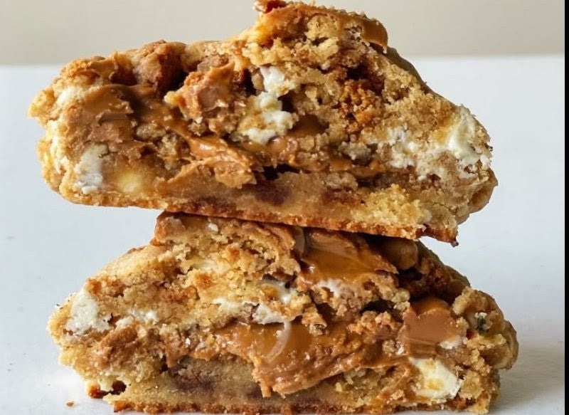 White Chocolate Chunk Macadamian Nut Biscoff Levain Angel Cookie