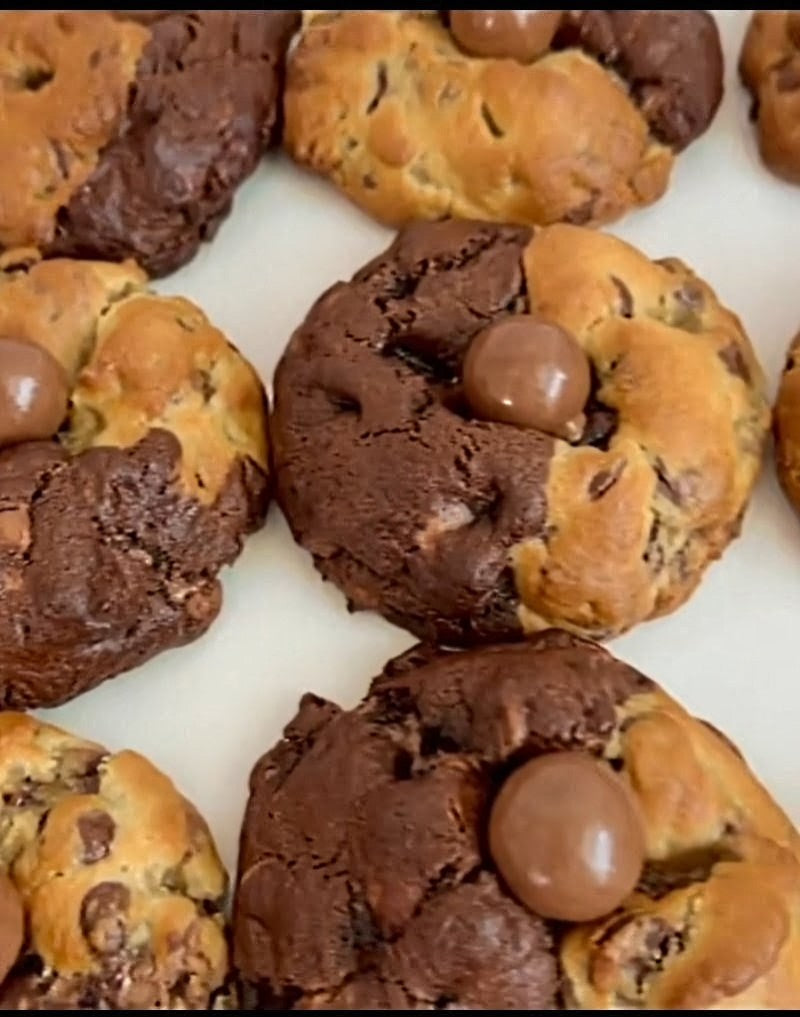 Milk Chocolate Chunk & Double Chocolate Chunk NYC Style Levain Cookie Brookie Duo